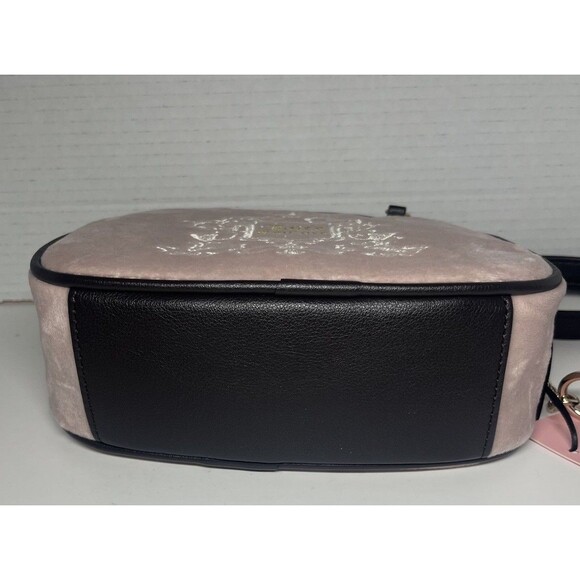 Juicy Couture Viral Juicy For All Crossbody Bag Pink Black Charm Purse Velour NW - Picture 10 of 11